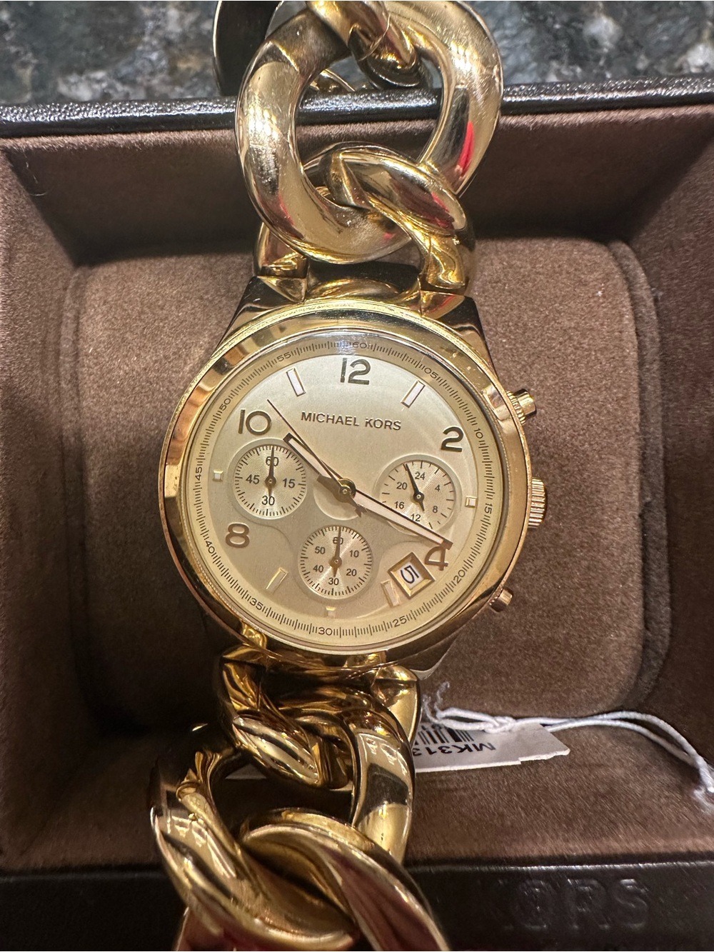 Michael Kors Gold Chain-Link Chronograph Watch